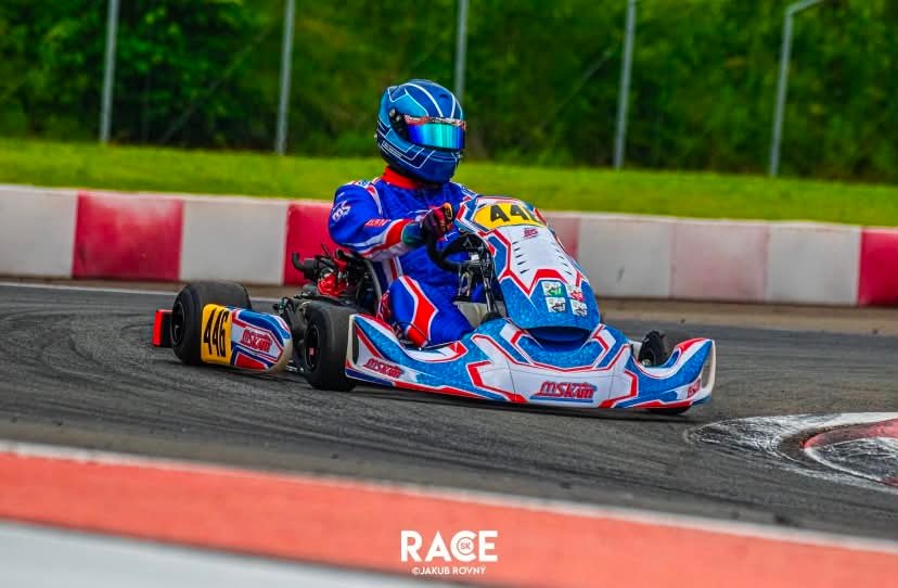 Karting driver on track